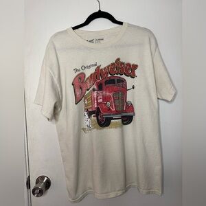 Budweiser Cream Tee with Red Vintage Truck Graphic